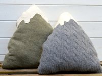 Pillar Box Blue Sweater Mountain Pillow